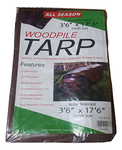 Woodpile Poly Tarp 4 18 Marron Ligero Resistente Rayo Uv