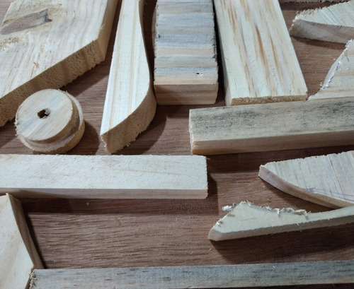 Lote Kit 50 Pedaço Retalho - Madeira Pinus Artesanato Diy