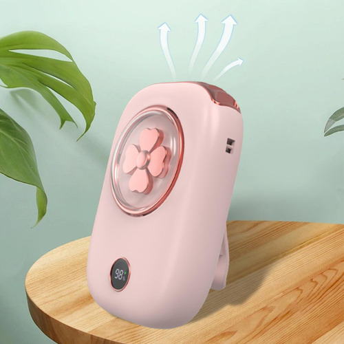 Pink Ventilador De Cuello Sin Mini Ventilador Portátil