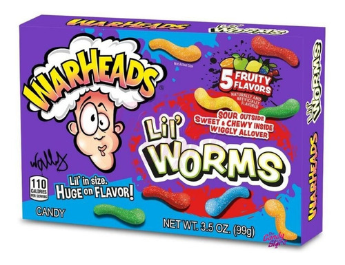 Balas Warheads Lil' Worms Jelly Beans 99g