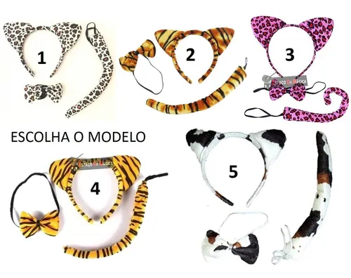 Kit Fantasia Sexy Tiara + Gravata + Rabinho Pelucia Fantasia