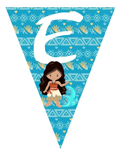 Kit Imprimible Felíz Cumpleaños Moana Banderín Cartel