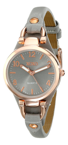 Xoxo Xo3400 Reloj Redondo De Mujer Gris Con Banda Estrecha D