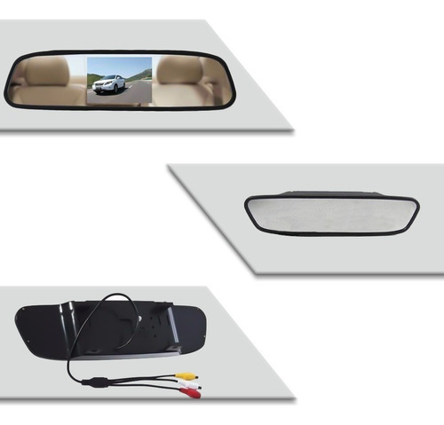 Imagem 7 de 9 de Espelho Retrovisor Monitor Com Câmera De Ré Tela Lcd 4,3