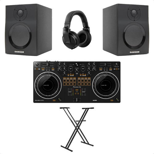 Kit Dj Controlador Pioneer Ddj-rev1 Bk Bafles Mbt3 Auris Pie