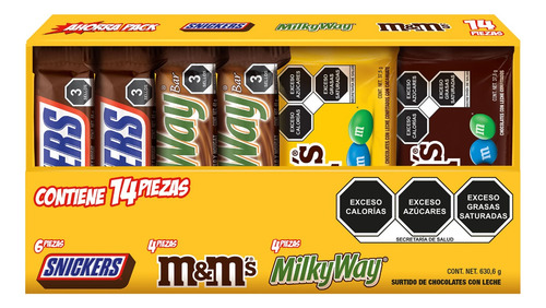 Snickers, M&ms Y Milky Way Surtido De Chocolates -14 Piezas