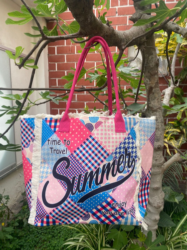 Maxi Bolso De Playa Summer - Fucsia