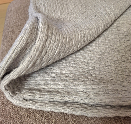 Manta Rústica Pie De Cama Algodón Doble Tejido Gris Tramado