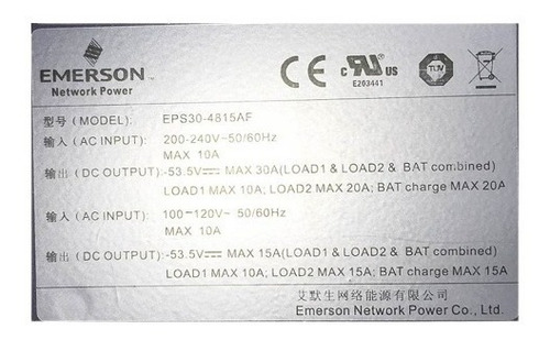 Olt Fonte Emerson-vapel-gye 30amp. Eps30-4815 Redun Chas