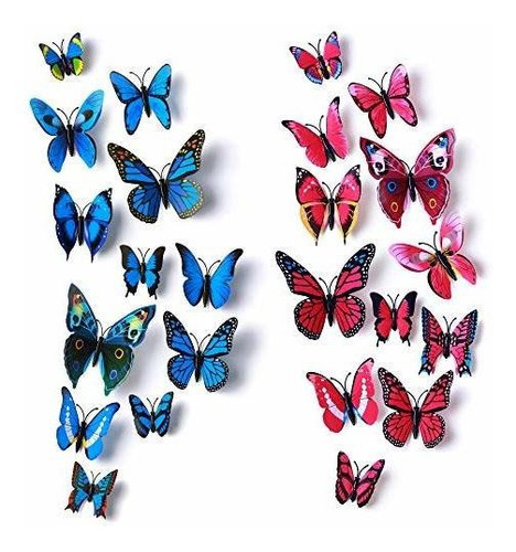Amaonm 24pcs 3d Vivid Special Man-made Lively Butterfly Art 