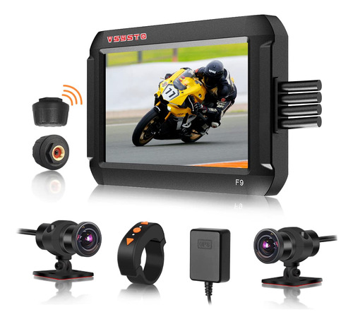 Vsysto Camara De Salpicadero De Motocicleta Wifi Con Pantall