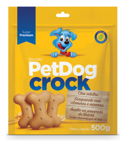 Petisco Biscoito Cães Cachorro Pet Dog Crock 500g