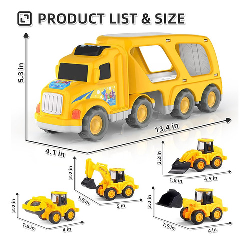 Veslier Camión De Construcción Juguetes Para Niños Niñas ...