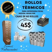 Comprar Rollos Térmicos 80x65 Mm, Para Impresora Fiscal.
