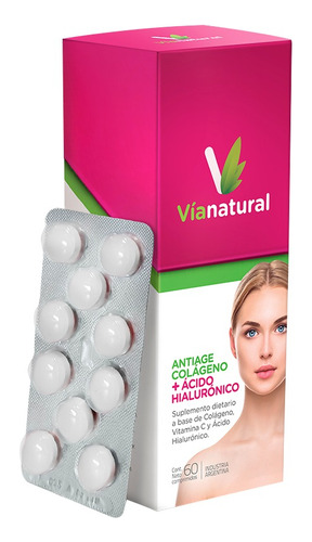 Colágeno, Con Ácido Hialurónico + Vit C  Cabello, Piel, Uñas