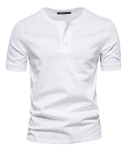 Polera Henley De Manga Corta Para Hombre, Talla Grande, De