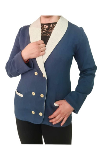 Blazer Con Botones  Azul Oscuro - Mujer- Ref. S402