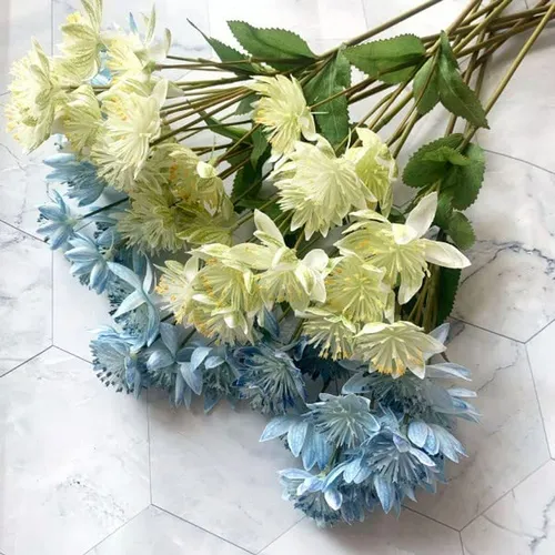 5 Pcs Flores Artificiales Loto Nieve - Decoración Para Hogar
