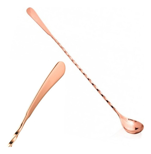 Colher Bailarina Bartender Ponta Japonesa De Inox Rosé Gold