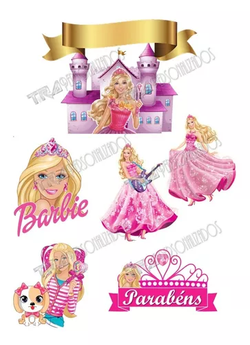 Topper Personalizado para Bolo Barbie