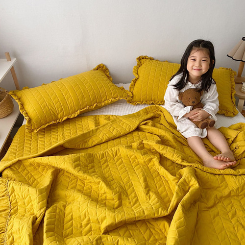 Amarillo: Edredón Individual De Verano De 150 X 200 Cm (20-2