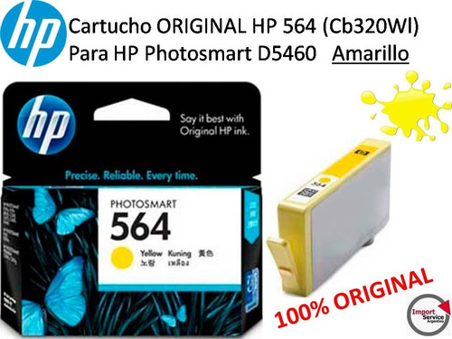 Cartucho Original Hp 564 (cb320wl) Photosmart D5460 Amarillo