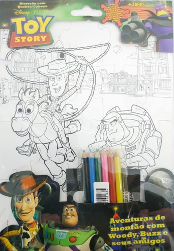 Disney Quebra-cabeça Toy Story + Lápis De Cor + Colorir