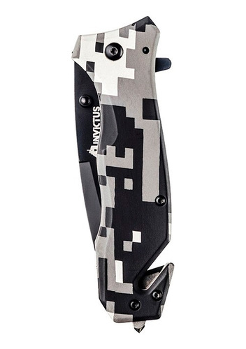 Canivete Tático Camuflado Quebra Vidro Corta Cinto Invictus