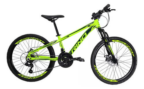 Bicicleta Aro 24 Rino Everest Freio Disco 21v Câmbio Shimano Cor Amarelo Neon