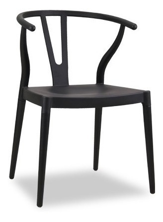 Silla Wishbone Modern Style - Negra/blanca - Promoción!