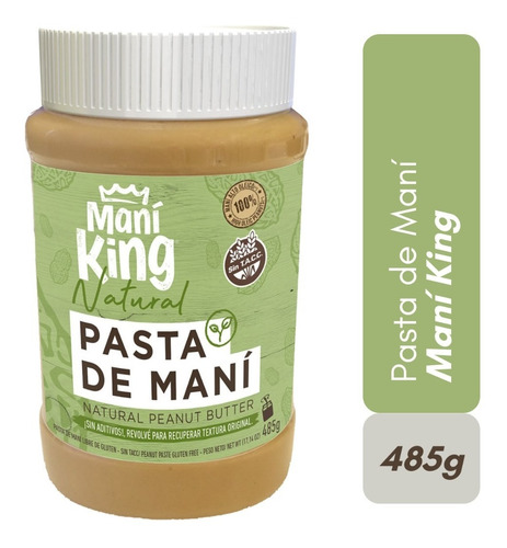 Imagen 1 de 1 de Pasta De Mani Natural Mani King X 485g Sin Tacc