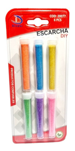 Set Escarchas 6 Colores Fluor 7gr Aprox