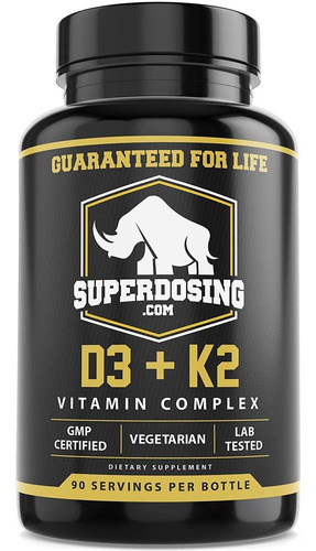 Vitamina D3 + K2 Superdosing 90ct Sabor Sin sabor