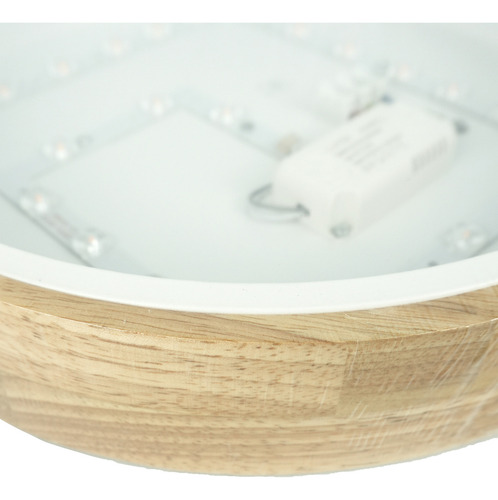 Plafon Led 24w Techo Madera Redondo Lampara Lumie Frio Estructura Luz Fria