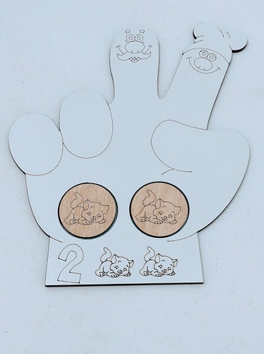 Imagem 4 de 7 de Aprendendo Os Números Brinquedo Educativo Em Mdf - 1 Ao 5