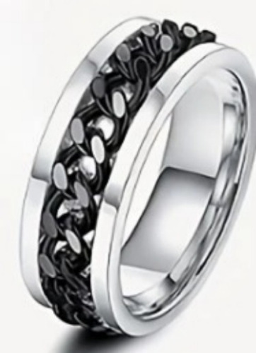 Anillos Con Cadena Cubana Giratorio
