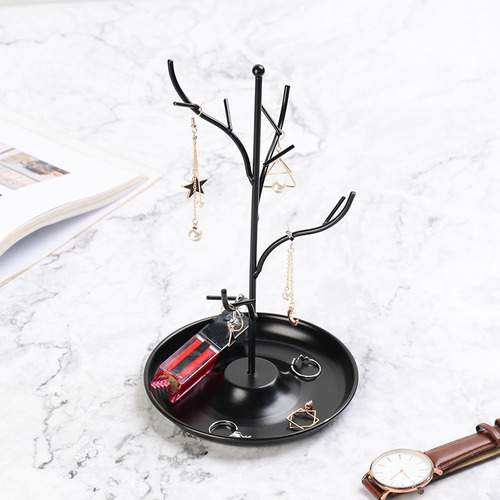 Collar Y Pendientes De Hierro Con Soporte De Árbol Para Joya