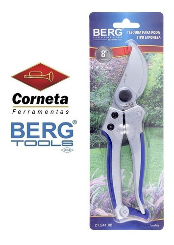 Tesoura Poda Japonesa Profissional By Pass Corneta Berg Cor Azul-turquesa