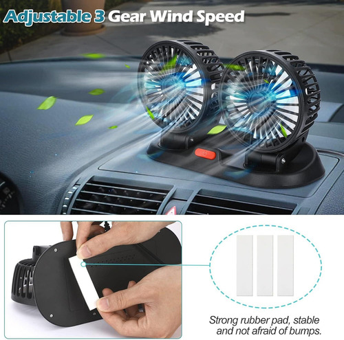2025 Usb Recargable Mini Coche Fan 12/24v Enfriamiento De