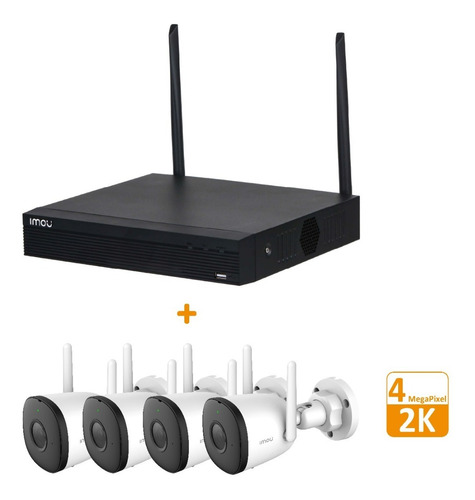 Kit Cámara De Seguridad Wifi Imou Ip Bullet 2c Exterior+nvr