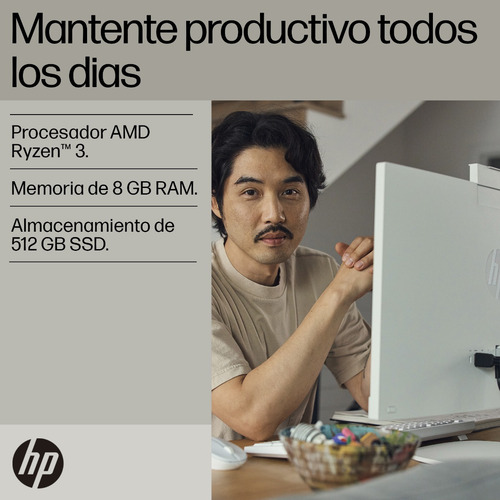 All-in-one Hp 24-cr0019la Amd Ryzen 3 Blanco