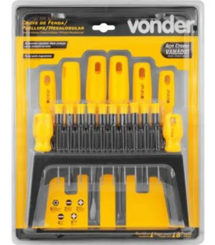 comprar Jogo De Chaves Fendau002Fphillipsu002Fhexalobular Cu002F18 Peças Vonder