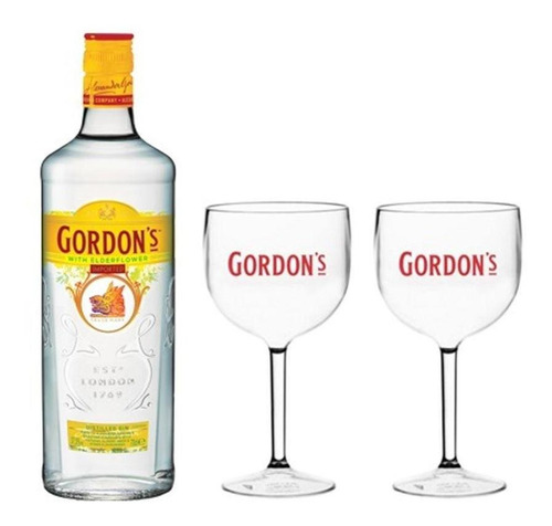 Combo Gordon's Elderflower + 2 Taça Gordon's