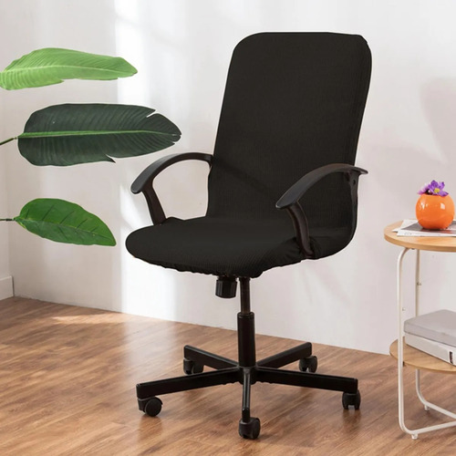 A Protector De Asiento De Silla De Escritorio Suave Negro