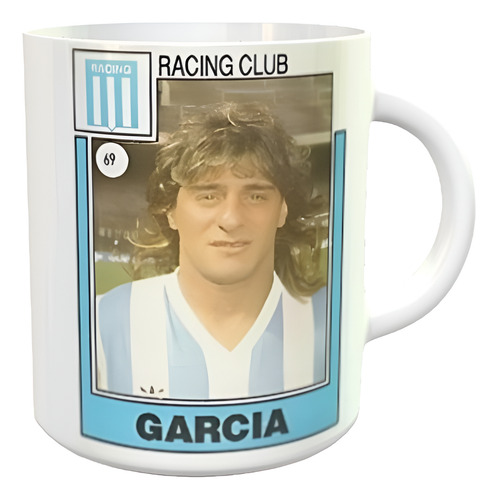 Taza Cerámica Sublimada Turco García Racing Figurita Blanco Turco García Racing Figurita