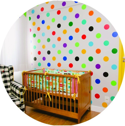 Adesivo Infantil P/ Quarto Bolinhas Coloridas Frete Grátis