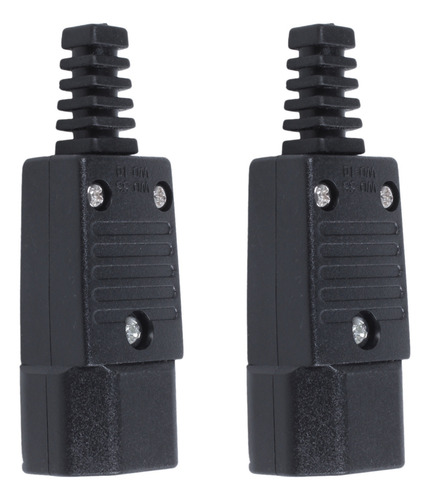 2 Enchufes Negros Iec-320 C14 Macho, Conector De Entrada De