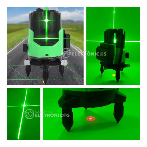 Nível Laser Verde 5 Linhas Base Giratória 360º 6 Pontos 5mts