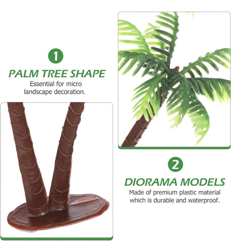 5 Macetas De Coco Miniatura De Palma De Coco De Plásti...