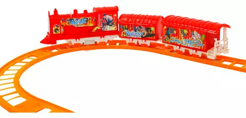 FERRORAMA INFANTIL MINI TREM ELETRICO HERO SQUAD LOCOMOTIVA TRILHOS A PILHA